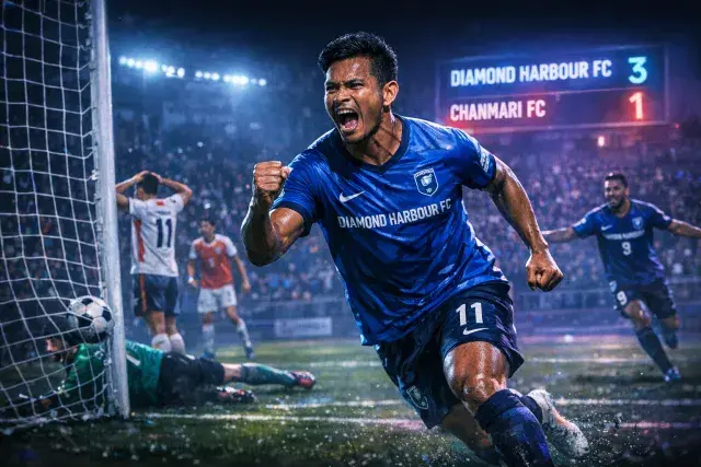 Halicharan Narzary's Quick Double Strikes Propel Diamond Harbour FC to 3-1 Win Over Chanmari FC
